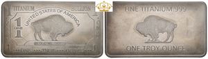 USA - 1oz titanium bar - buffalo