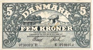 5 kroner 1922 E
