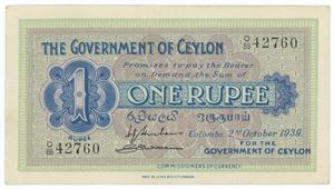 One Rupee 1939, no. Q88 42760