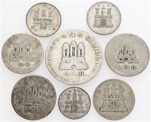 Hamburg, 8 pcs., all different. (8)