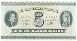 5 kroner B1 1950 (1955)