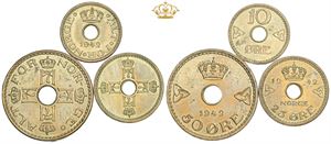 10, 25 og 50 øre 1942 - "London-sæt".