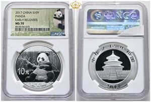 10 Yuan 2017, Panda, Early releases - NGC MS 70