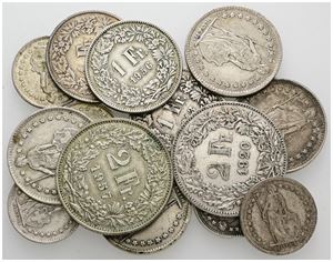 1/2, 1 and 2 Francs. (14)