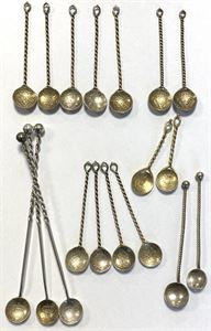 Samling skeer med 17-1800 -tals mønter, 18 stk. (18)