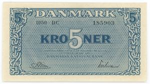 5 kroner 1950 DC, nr. 185903