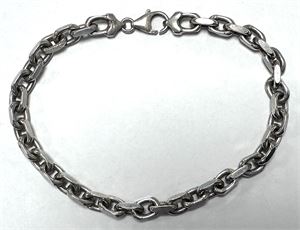 Ankerfacet armlænke i Sterlingsølv, L. 41 cm, vægt 23,12 g