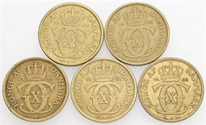 1/2 krone 1924-1940. (5)