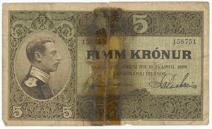 5 krónur u. år (1919), nr. 158751