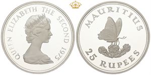25 Rupees 1975 - Blue Swallowtail
