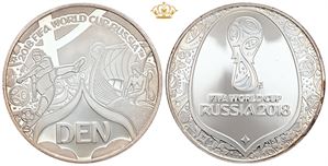 FIFA World Cup 2018, Denmark, Ag, with box and COA