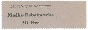 Landet-Ryde Kommune - Mælkerabatmærke 50 øre