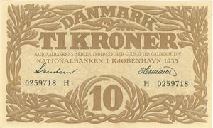 10 kroner 1935 H, nr. 0259718