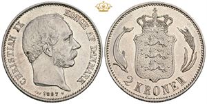 2 kroner 1897, medaljeprægskarakter