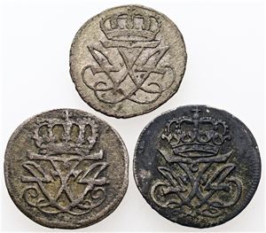 Skilling 1715, 1719 samt 1720. (3)