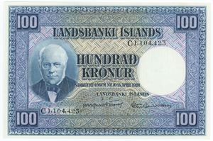 100 krónur u. år (1948), nr. C 1104423