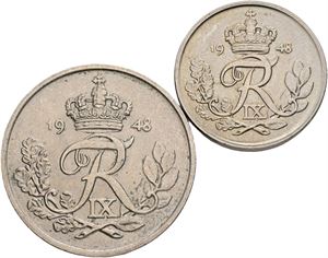 10 og 25 øre 1948 - pæne eksemplarer. (2)