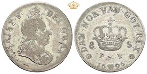 8 skilling 1695, DEI GRAT