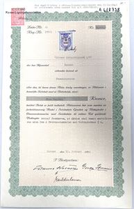 Korsør Købmandsgaard A/S - 1944 - Aktiebrev - 4000kr.