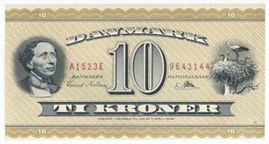 10 kroner 1952 A1, nr. 9643144, Svend Nielsen / Riim