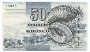 50 kroner 2001 B0, nr. 573855F
