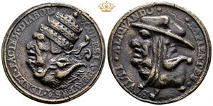 Satirical Anti-Catholic medal, 16th/17th century