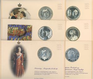 200 kroner 1990, 1992, 1995, 1995, 2000, 2004. (6)