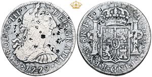 8 Reales 1779 Mo FF, chopmarks