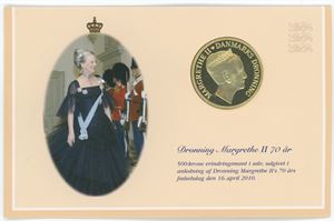500 kroner 2010, Margrethe II's 70 års fødselsdag.