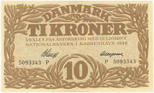 10 kroner 1928 P, nr. 5093343