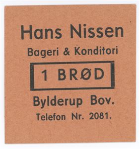 Hans Nissen, Bageri & Konditori, 1 Brød