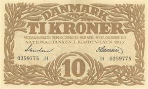 10 kroner 1935 H, nr. 0259775