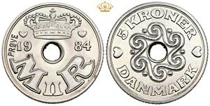 5 kroner 1984, prøvemønt