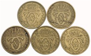 1/2 krone 1924-1940. (5)