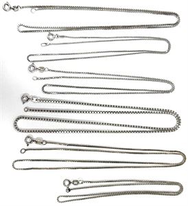 Samling Venezia halskæder, 6 stk. i sølv, totalvægt 23,32 g