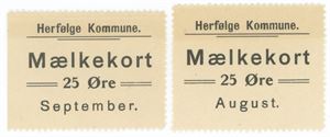 Herfølge Kommune - Mælkekort, 25 øre - August og September(2)