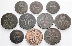 1/2 og 1 skilling 1771. (10)