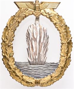 Minesweeper War Badge, gilt and silvered Ae