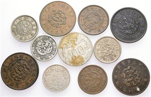 Collection incl. 1/4 Yang year 504 (1895), 2 (1898); 20 Chon year 4 (1910). (11)