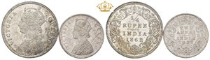 2 Annas 1862; 1/4 Rupee 1862. (2)