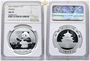 10 Yuan 2017, Panda - NGC MS 70