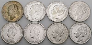 Gulden 1914, 1915, 1922, 1924, 1929, 1930, 1931, 1940. (8)