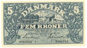 5 kroner 1943 J