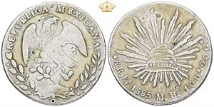 8 Reales 1885 Pi MH, chopmarks