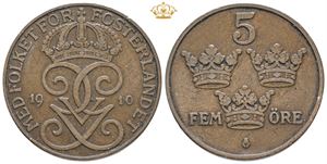 Samling inkl. 5 öre 1910, 1927, i to album