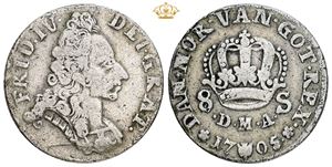 8 skilling 1705 - særdeles sjældent årstal