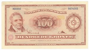 100 kroner 1965 A6, nr. 9674302