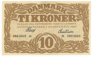 10 kroner 1925 M, nr. 0863069