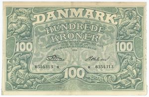 100 kroner 1959 s, nr. 6354313, Riim / Rohleder