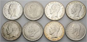 2 kronor, pæne eksemplarer. (8)